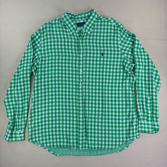 Ralph Lauren Other - Ralph Lauren Green and White Checkered Lightweight Cotton Men's Shirt Size XXL